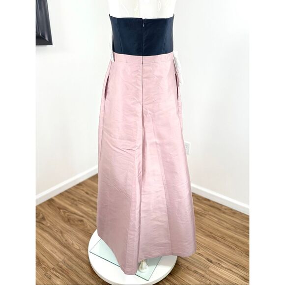 Kay Unger Womens Vivienne Strapless Walk Thru Gown Woodrose Navy Size 12 - Picture 9 of 11